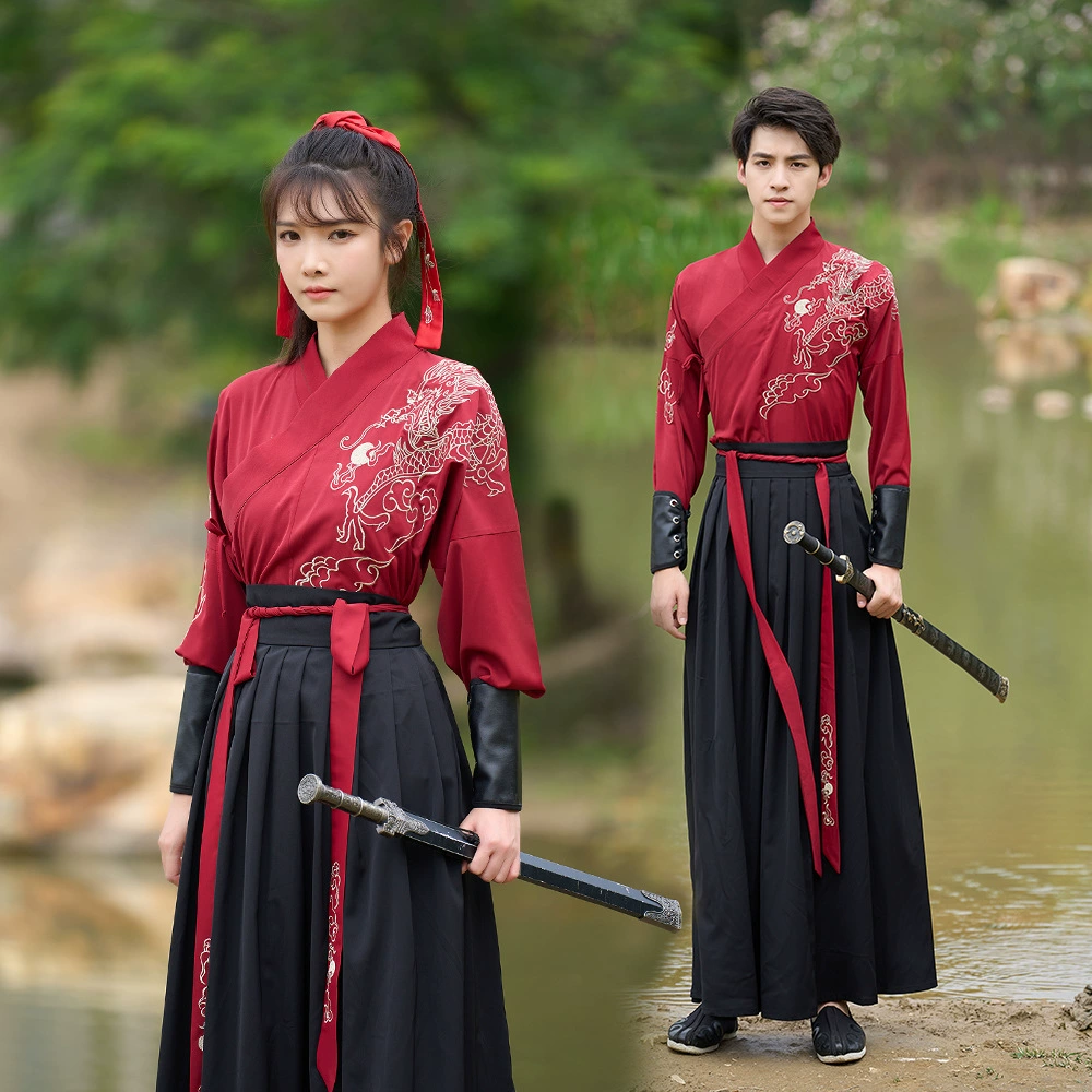 2023 оригинальный вышитый крестовым воротником китайский стиль ханьфу недревний костюм пара CP костюм Одежда для боевых искусств костюм