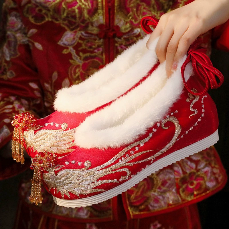 Оригинальная антикварная обувь с вышивкой, женская новая обувь Xiuhe, обувь для невесты с увеличенным жемчугом и кисточками, свадебная обувь в китайском стиле ханьфу в старинном стиле
