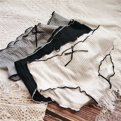 603 Black, White, and Gray Cold Color Scheme Cotton Comfort Cute Bowknot High-Waisted Women's Underwear