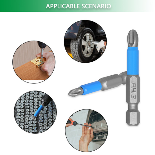 12-piece set of non-slip bits, screwdriver, strong magnetic S2 steel electric bit tip, cross bit ph1 ph2 ph3 PZ1