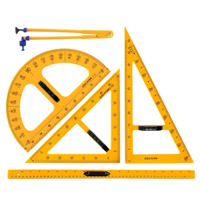 Tablero triangular de enseñanza, regla triangular para maestros, herramienta de dibujo, juego de 50cm, material didáctico para la enseñanza de matemáticas magnéticas