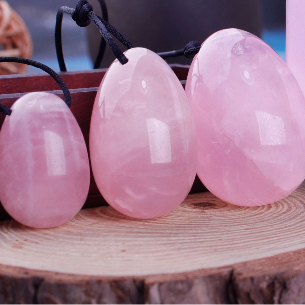 玉石鸡蛋粉晶玉蛋阴户蛋宝石半宝石按摩鸡蛋套装珠宝