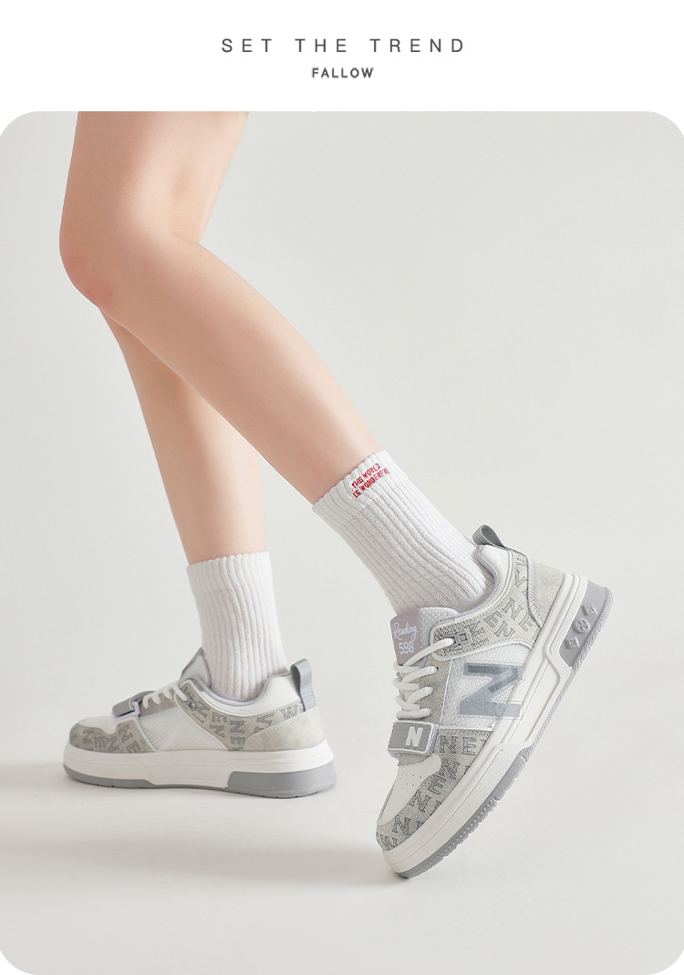 Giày sneaker nam cổ điển đa năng phong cách retro, đế êm thoáng mát — 598 trắng xanh chi tiết 17