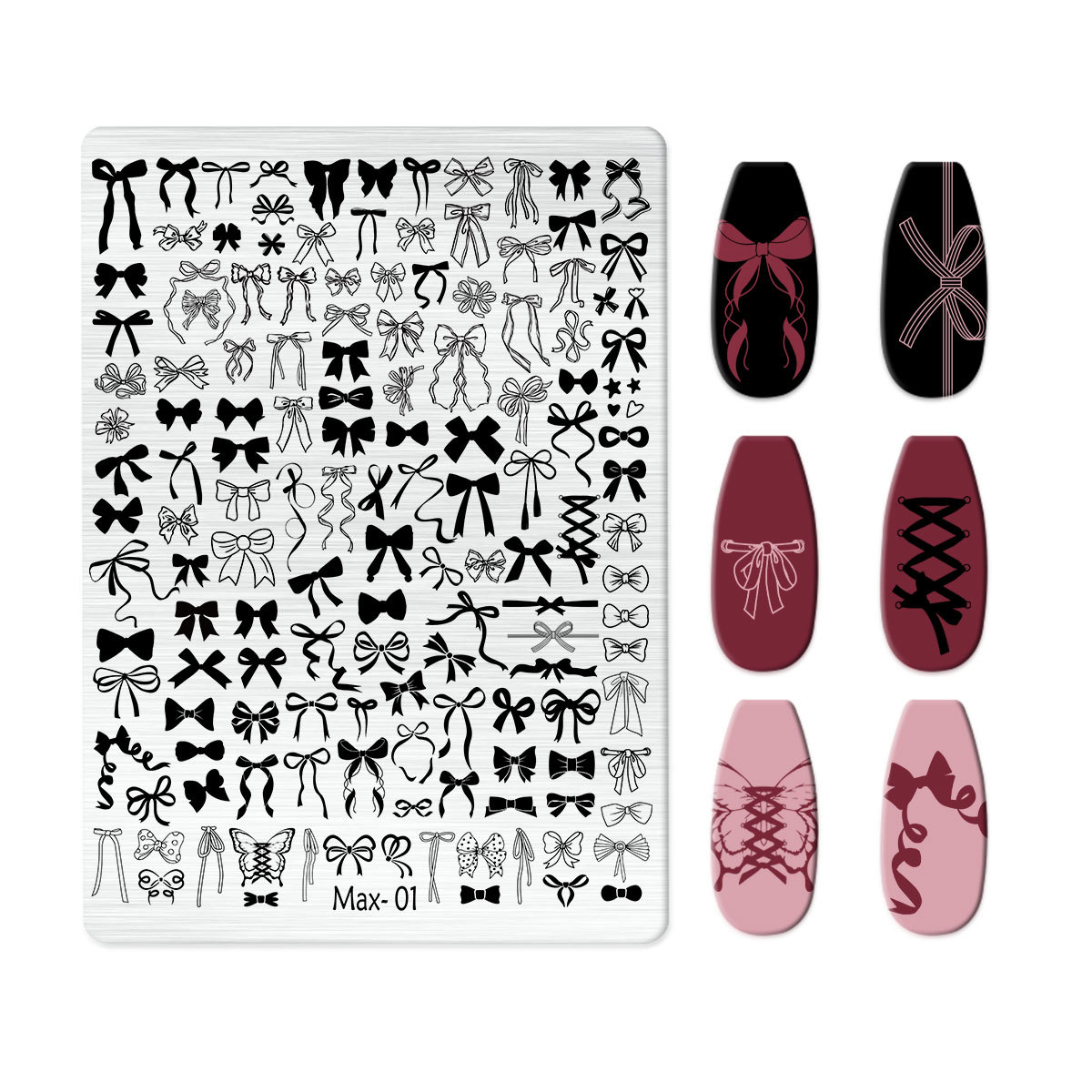 Explosions Super Large Nail Art Egg Plate Nail Art Steel Plate New Technology Cute Nail Art Bow Frosted with Back Plate