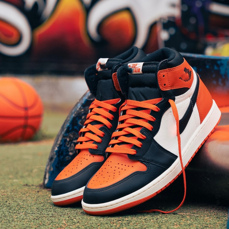Original Aj1 High-Top Retro Basketball Shoes Off-White Jordan 1 Lychee Pattern Versatile Casual Sneakers