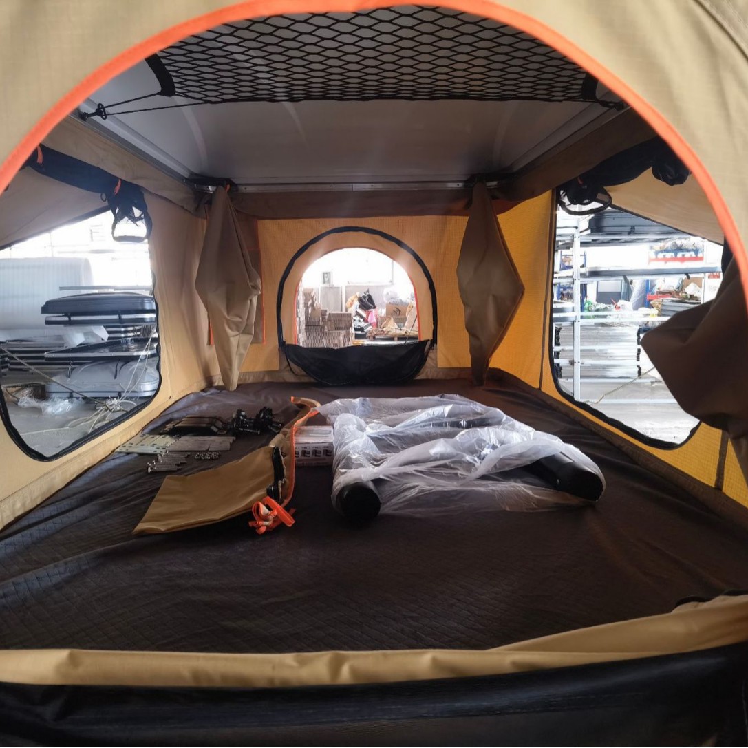 Plastico ABS auto elevación vertical techo duro al aire libre lluvia contra el sol tienda de techo