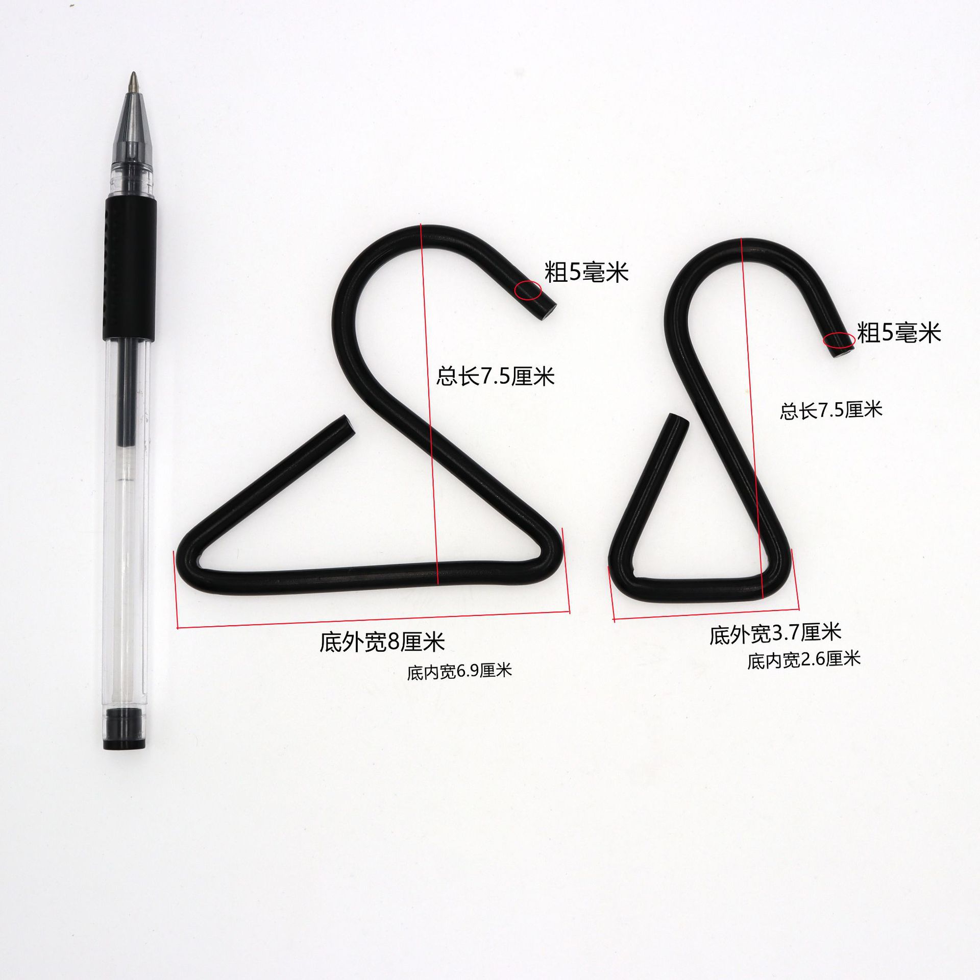 跨境外贸黑色三角形s形钩大小号s挂钩s勾超市货架挂钩金属s钩挂勾