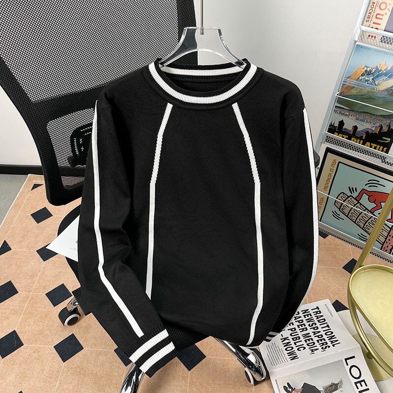 Black Ribbed Half-Turtleneck Sweater for Men, Autumn and Winter, Lazy Style with a High-End Feel, Cleanfit American-Style Regular Shoulder Knitwear Black Ribbed Half-Turtleneck Sweater for Men, Autumn and Winter, Lazy Style with a High-End Feel, Cleanfit American-Style Regular Shoulder Knitwear