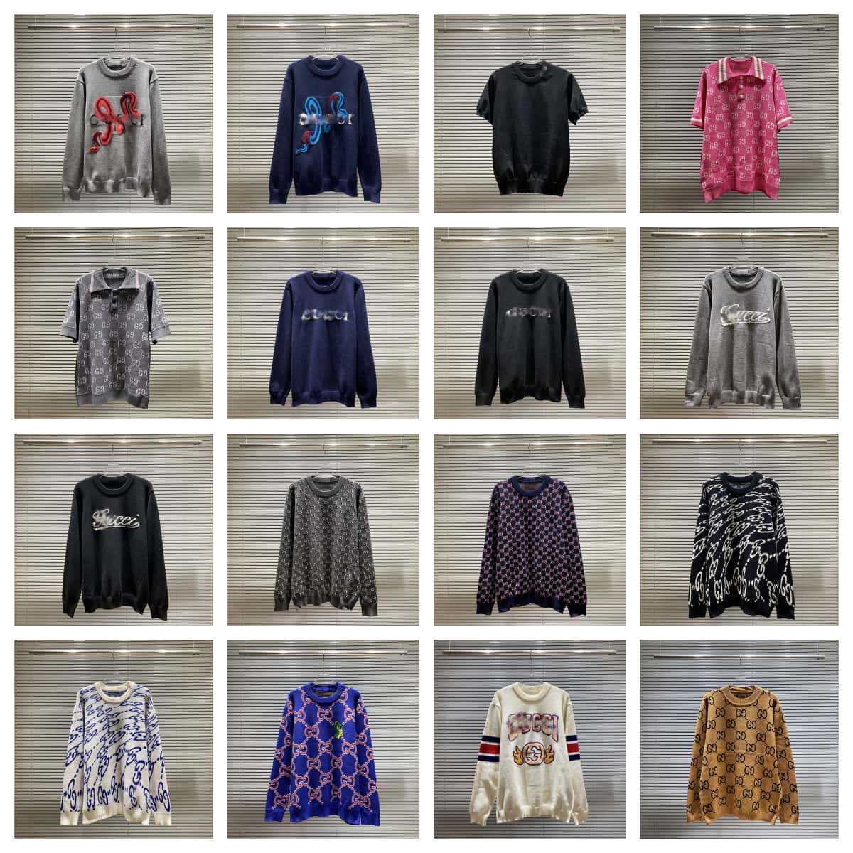 Autumn and Winter Cross-Border Export Trendy Brand g's All-Over Logo Knitwears for Men and Women, Loose Casual Tops