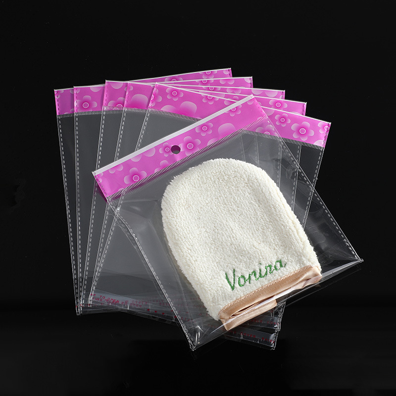 新款义乌厂家直销opp红色卡头包装袋 OPP卡头袋环保膜服装袋现货