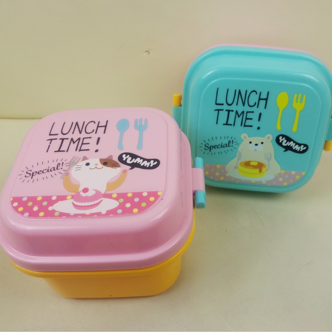 Cross-Border Cute Little Animal Children's Snack Box Lunch Box Double-Layer Lunch Box Portable Baby Fruit Box Student Color Box