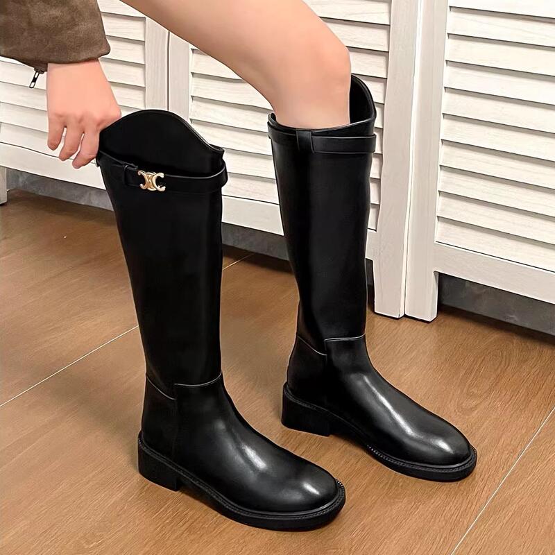 Autumn and Winter Flat Large-Size Women's Boots, Long Boots for Thick Legs, Size 41, Over-The-Knee, Large Calf Circumference, High Boots, Size 42, Knight Style, Size 43 Autumn and Winter Flat Large-Size Women's Boots, Long Boots for Thick Legs, Size 41, Over-The-Knee, Large Calf Circumference, High Boots, Size 42, Knight Style, Size 43