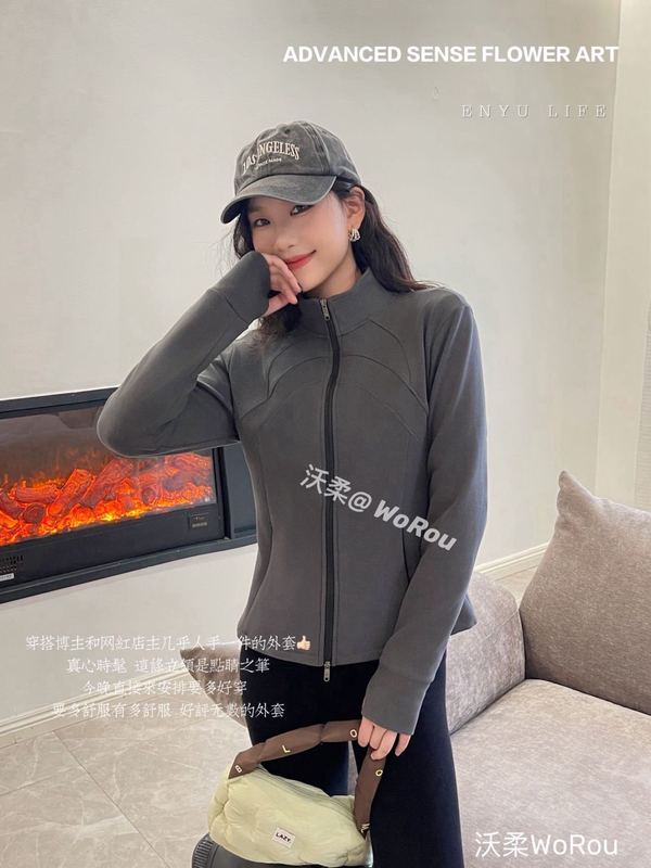 沃柔WR218半冬礼馨三山衣立领外套保暖防风外穿瑜伽显瘦卫衣女士|undefined