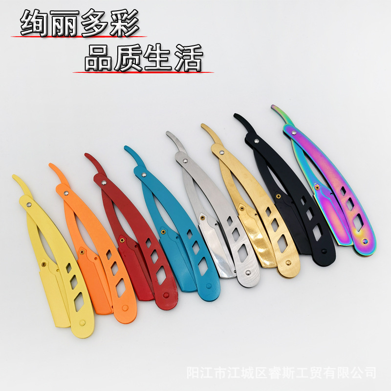 Cross-border new manual Shaver old-fashioned 74 folding hair knife holder hair shaving eyebrow shaping old-fashioned razor