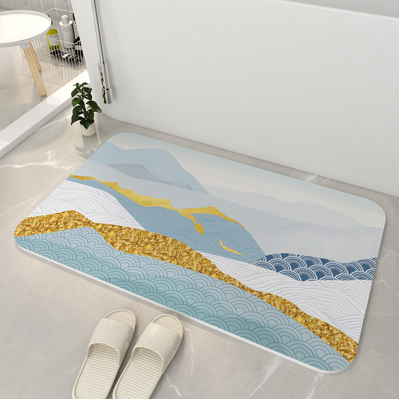 Diatom mud bathroom absorbent cushion toilet door mat toilet door quick-drying foot mat door mat non-slip mat