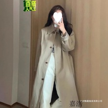 韩版早秋英伦风卡其色新款春秋季2025年中长款小个子风衣外套女