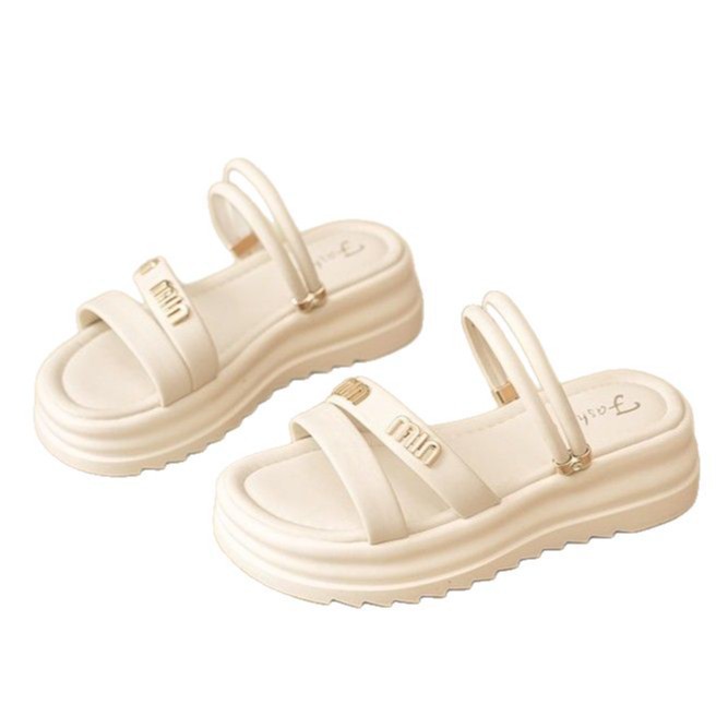 Pantuflas de verano para mujer 2025 nuevas chanclas de suela gruesa moda de moda de dos vestidos zapatos de mujer de playa sandalias y pantuflas de gran tamaño