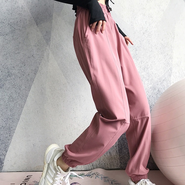 Lulu Sports Yoga Pants Women's Loose Leg Running Fitness Casual All-match Sweetpants Quick-drying High Waist Pocket Trousers