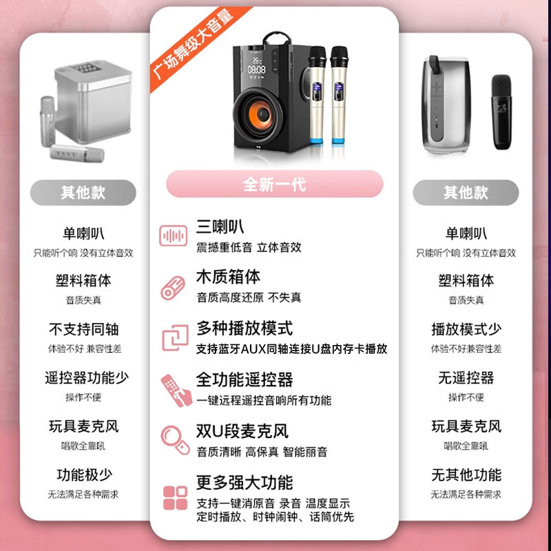 索爱话筒音响一体家庭ktv麦克风带蓝牙音箱家用k歌唱歌连电视套装|undefined