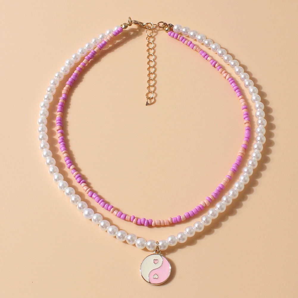 bohemia color miyuki beads pearl chain Tai Chi necklace wholesale nihaojewelry