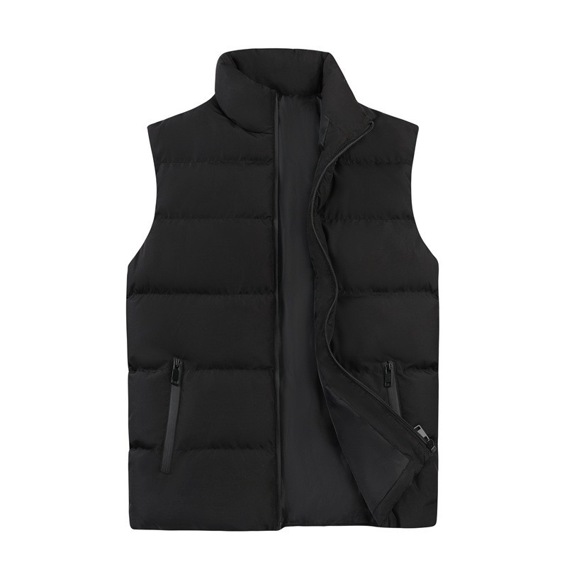 Vest Men's And Women's Loose Casual Padded Jacket Couple Thickened Stand-up Collar Vest Jacket_voghion.com