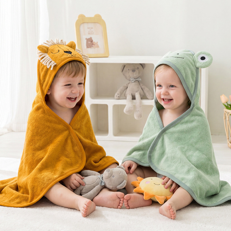 Pure Cotton Terry Baby Hooded Blanket Swaddle Newborn Swaddle Blanket Baby Cloak Bath Towel Pure Cotton Type a