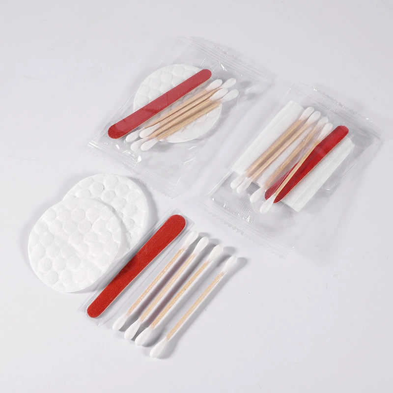 Отель одноразовые пакет ухода путешествия ватный тампон Косметический хлопок одноразовые наждачной бумагой файл отель поставок производителей оптом