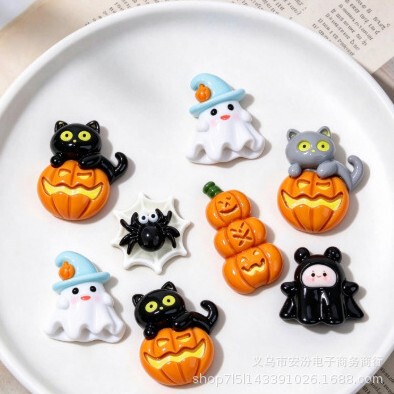 Halloween pumpkin lantern cartoon ghost handmade DIY accessories hairpin keychain phone case decoration resin accessories Halloween pumpkin lantern cartoon ghost handmade DIY accessories hairpin keychain phone case decoration resin accessories