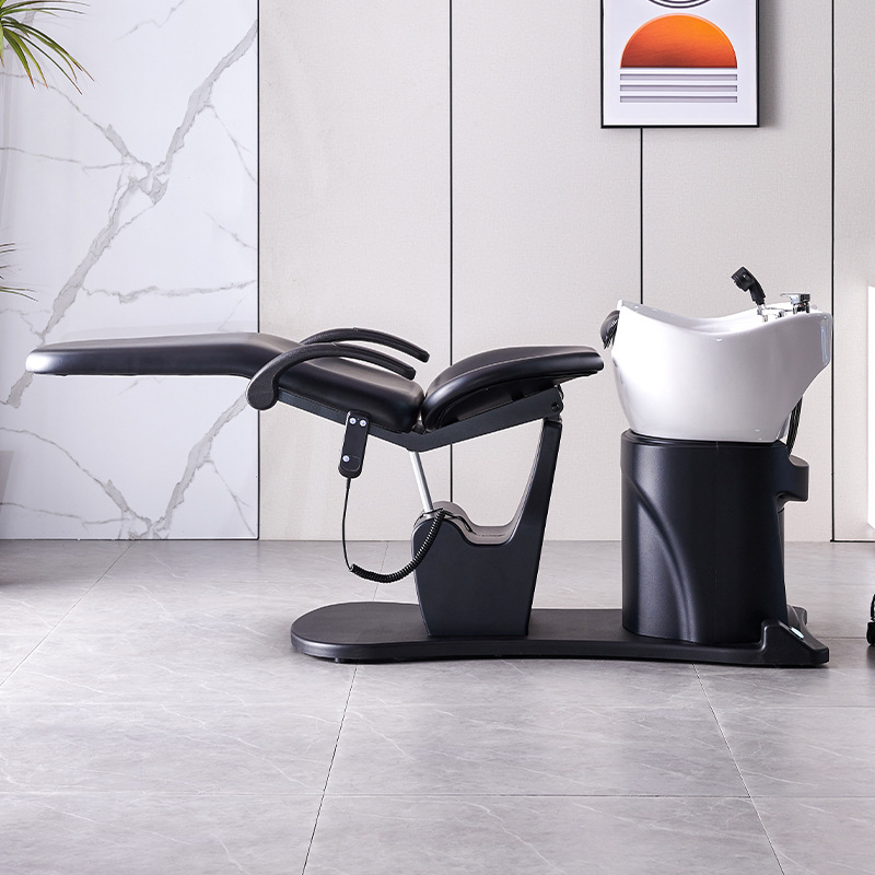 Salón de Pelo Semi-acostado cama de champú tienda de peluquería especial Cama de lavado cama de masaje barbería lavabo de cerámica cama de champú