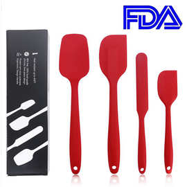 烘焙用具 食品级硅胶刮刀四件套 烘焙套装沙拉搅拌刮刀奶油铲刀