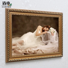 欧式实木婚纱照相框挂墙16 20 30寸大尺寸洗照片素描装饰画框
