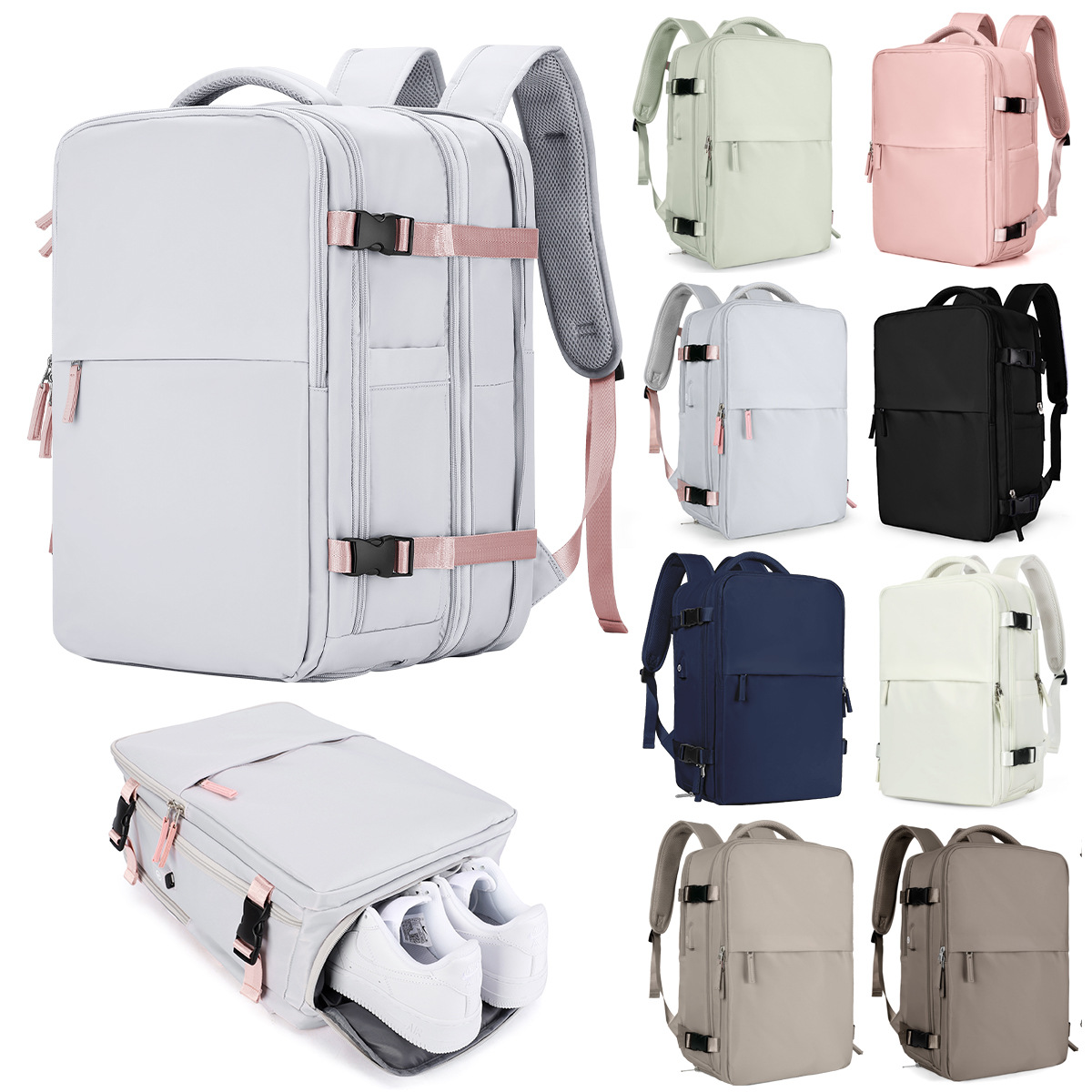 Mochila de viaje para mujer, gran capacidad, ligera, ideal para trabajo, estudio o escapadas cortas.