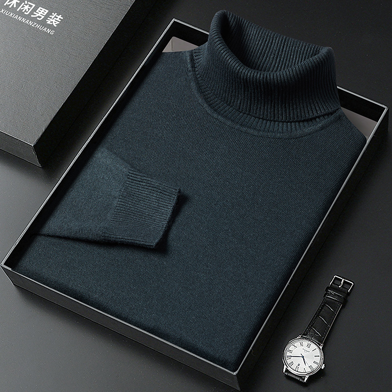 Men's Sweater Turtleneck Winter Solid Color Bottoming Sweater