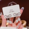 Fashionable silver needle, small design universal earrings from pearl, silver 925 sample, trend of season, flowered, fitted