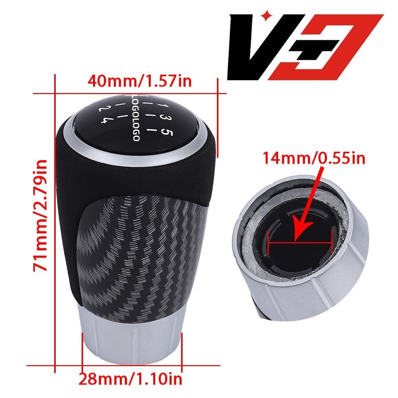 Cross-border hot sale suitable for BMW shift handball gear lever gear head carbon fiber suede auto parts