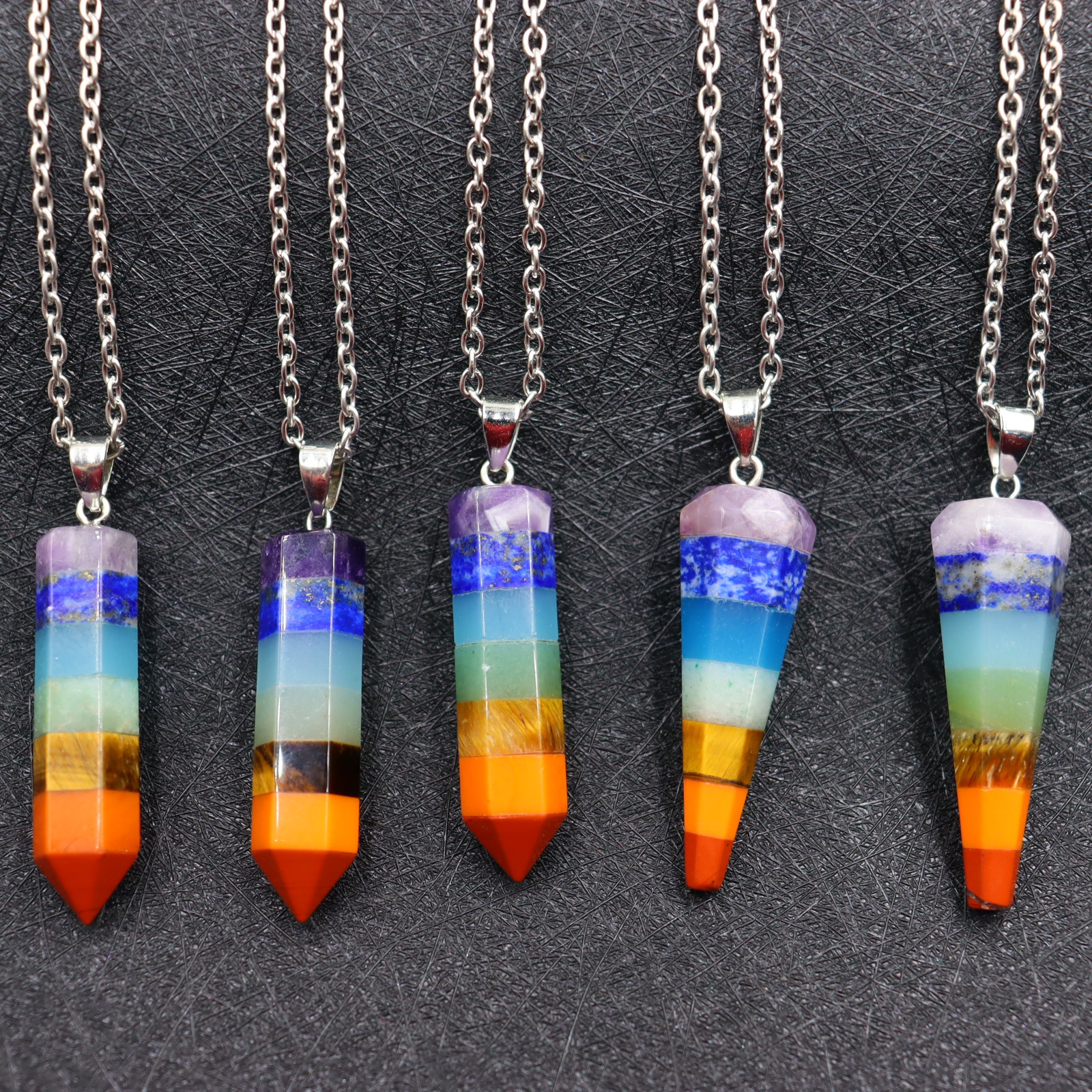 Fashion Geometric Natural Crystal Plating Pendant Necklace 1 Piece