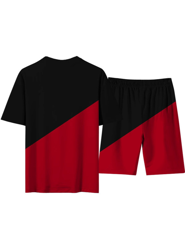 2023 夏の新対外貿易半袖ショーツスーツメンズ Tシャツファッショントレンドカジュアル 2 点セット|undefined