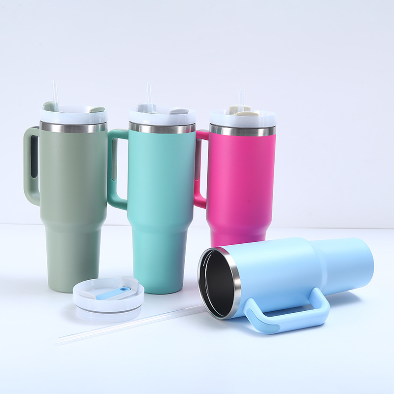 Nuevo transfronterizo 40oz mango de segunda generación Copa calentador de hielo Taza preservación del calor preservación en frío 304 taza de vacío de acero inoxidable con paja