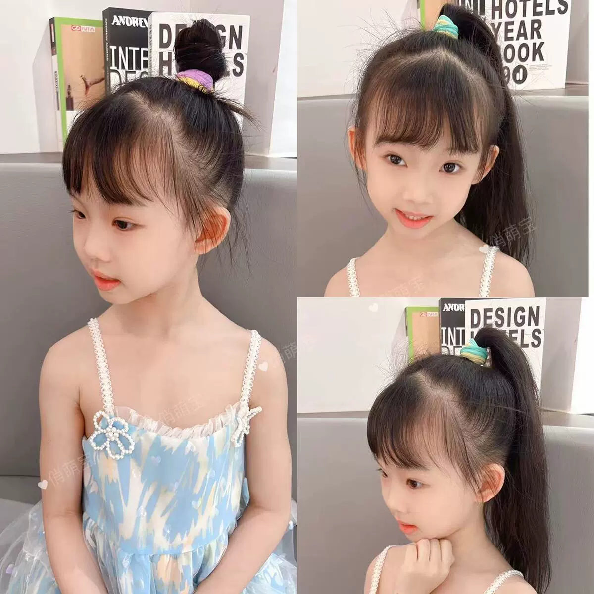 Children's elastic hair rope, ponytail, hair accessory
