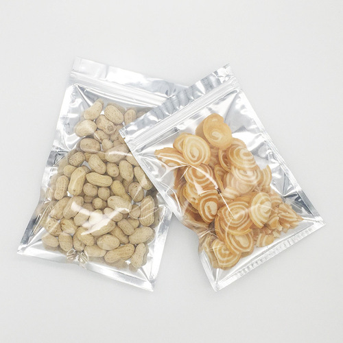 Manufacturer's aluminum-plated yin and yang bone bag silver translucent ziplock bag jewelry bag dry goods food universal packaging bag