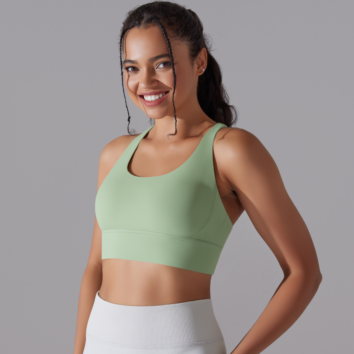 127g Weight Sleeveless Sleeve Length Nylon, Spandex Fabric Type Short Top Length Halter Crisscross Tank Tops Type Fitness, Yoga Occasion U Neck Neckline Solid Color Pattern Sports Style Sports Solid Color Nylon Spandex U Neck Active Tops Halter Crisscross Tank 138