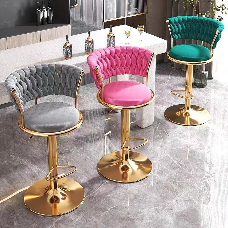 Golden Bar Chair Nordic Light Luxury Lifting Rotating Bar Chair Modern Simple Bar Chair Home High Stool Front Desk Chair