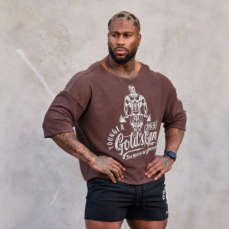 Youngla Co-Branded Gold's New Summer Men's T-Shirt Jogger Sports Fitness Cotton Loose Short-Sleeved Shirt