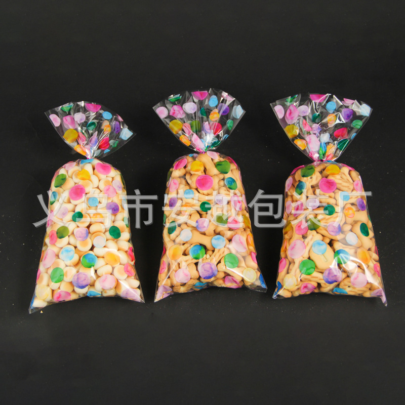 Transfronterizo nuevo en stock acuarela tema Polka Dot cumpleaños partyOPP caramelo regalo galleta bolsa de celofán