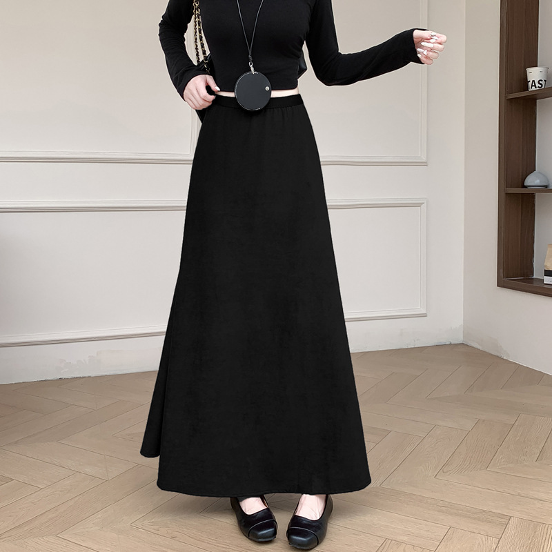 美拉德棕咖色半身裙女春秋款高腰a字长裙子半裙大摆伞裙2025新款|undefined
