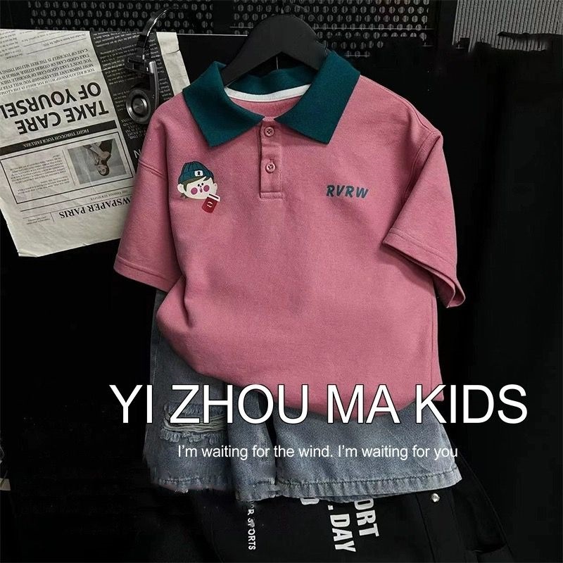 男童短袖2026新款中大儿童夏装女童POLO衫夏季T恤半截袖夏天上衣