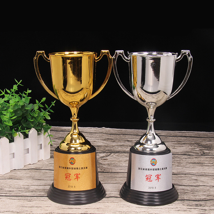 Trofeo metálico de recuerdo para eventos de celebración universales, premio para reuniones anuales, trofeo empresarial, trofeo de cinco estrellas