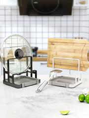 Stove lid tabletop sit multifunctional household kitchen chopping board storage holder for spoons, chopsticks, and knives integrated shelf rack