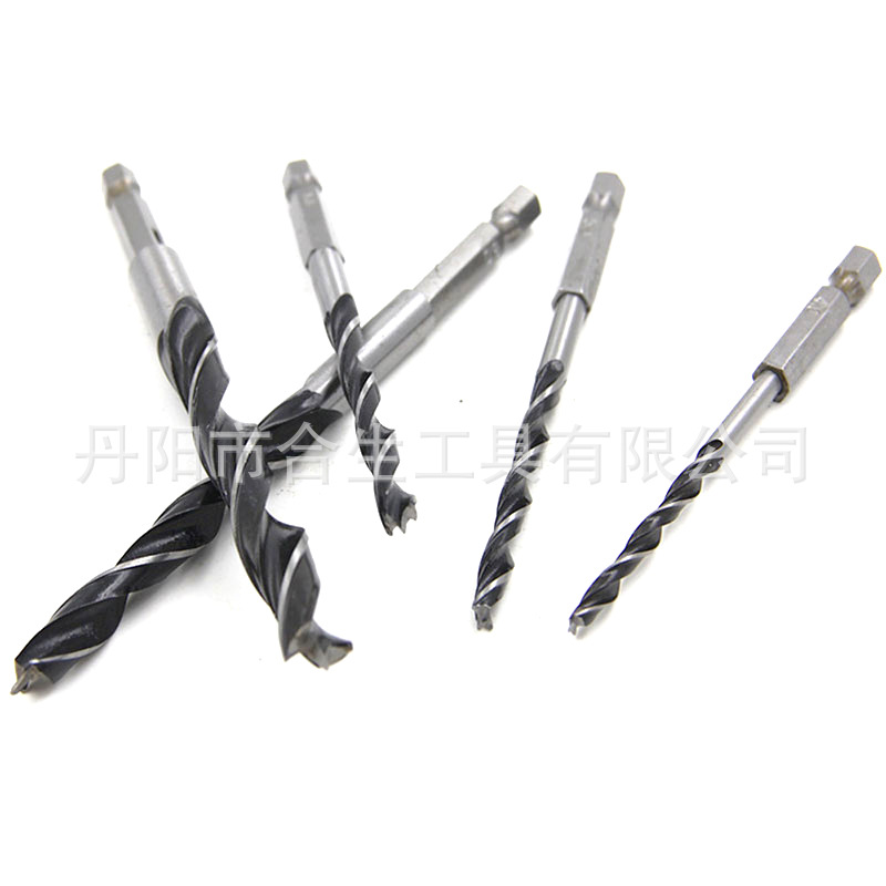 Juego de 5 piezas de brocas para carpintería de tres puntas de 4 mm, 8 mm y 10 mm, juego de herramientas para agrandar y perforar agujeros en madera.