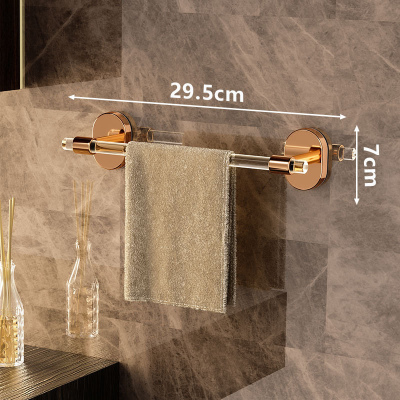 Luz de lujo acrílico toallero ponche libre de baño de almacenamiento de baño Toalla de baño gancho de almacenamiento Barra de toalla individual Barra de toalla